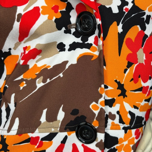 KASPER Plus Multicolor Red & Orange Abstract Floral Pattern Double Button Blazer - Picture 13 of 16